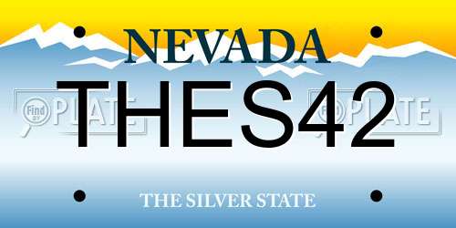 THES42 Nevada License Plate