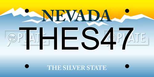 THES47 Nevada License Plate