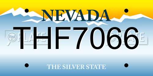 THF7066 Nevada License Plate