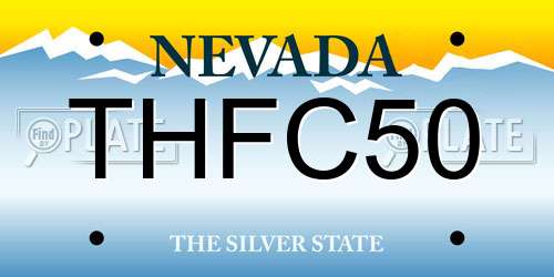THFC50 Nevada License Plate