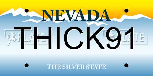 THICK91 Nevada License Plate