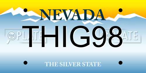 THIG98 Nevada License Plate