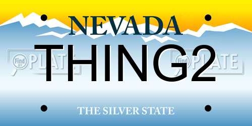 THING2 Nevada License Plate