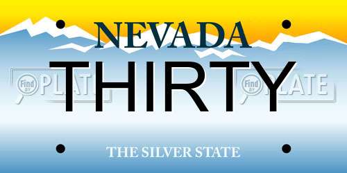 THIRTY Nevada License Plate