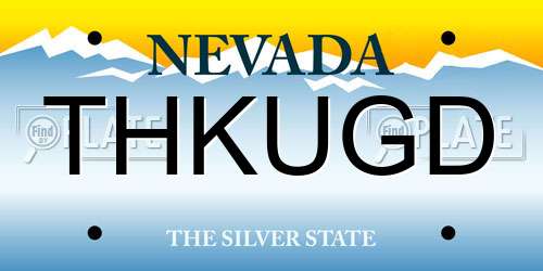 THKUGD Nevada License Plate