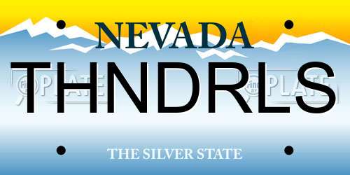 THNDRLS Nevada License Plate