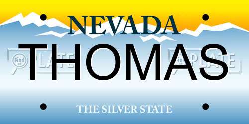 THOMAS Nevada License Plate