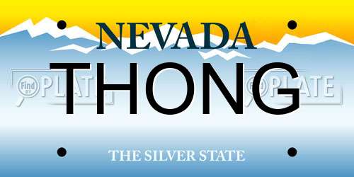THONG Nevada License Plate