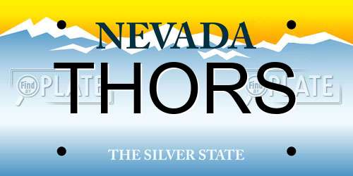 THORS Nevada License Plate