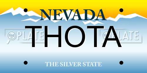 THOTA Nevada License Plate