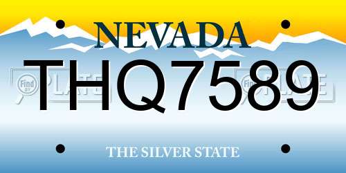THQ7589 Nevada License Plate