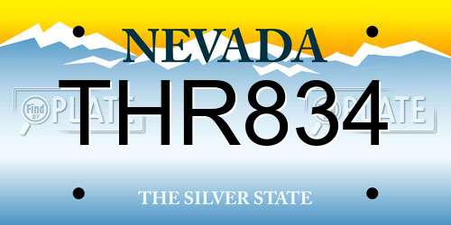 THR834 Nevada License Plate