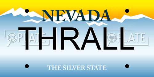 THRALL Nevada License Plate
