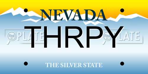 THRPY Nevada License Plate