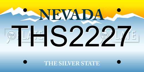 THS2227 Nevada License Plate