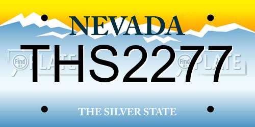 THS2277 Nevada License Plate