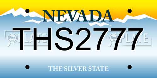 THS2777 Nevada License Plate