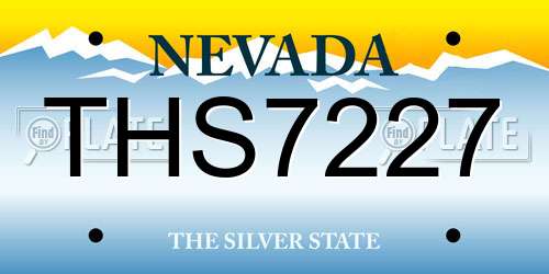 THS7227 Nevada License Plate