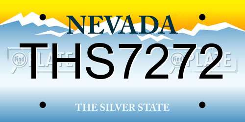 THS7272 Nevada License Plate