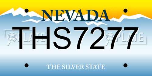 THS7277 Nevada License Plate