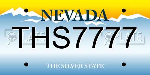THS7777 Nevada License Plate