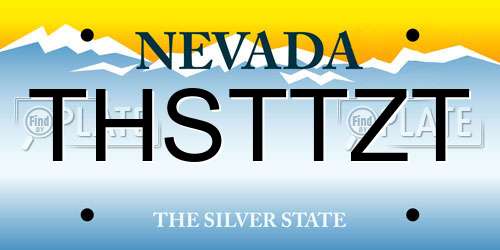THSTTZT Nevada License Plate