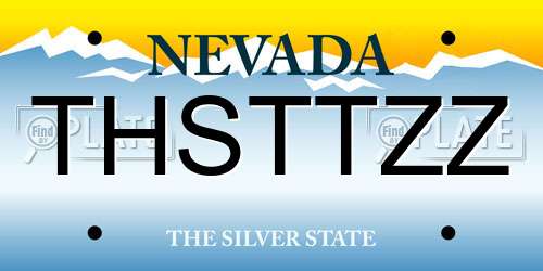 THSTTZZ Nevada License Plate