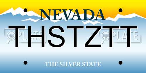 THSTZTT Nevada License Plate