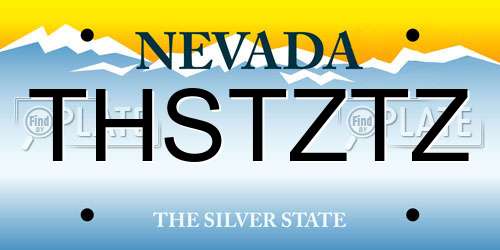 THSTZTZ Nevada License Plate