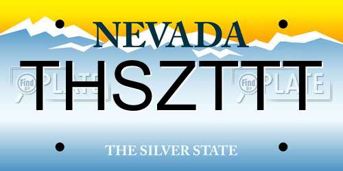 THSZTTT Nevada License Plate