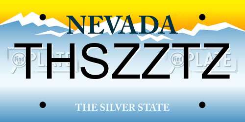 THSZZTZ Nevada License Plate