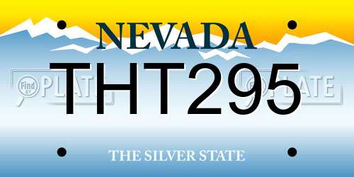 THT295 Nevada License Plate