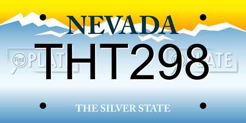 THT298 Nevada License Plate