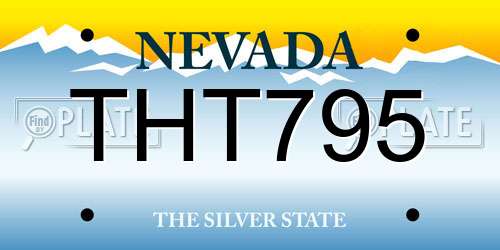 THT795 Nevada License Plate