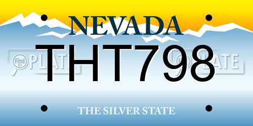 THT798 Nevada License Plate