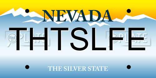 THTSLFE Nevada License Plate