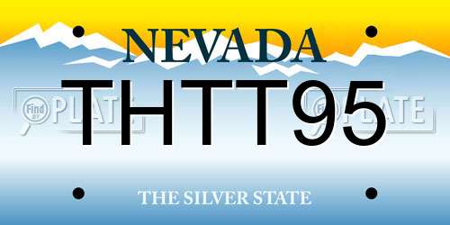 THTT95 Nevada License Plate