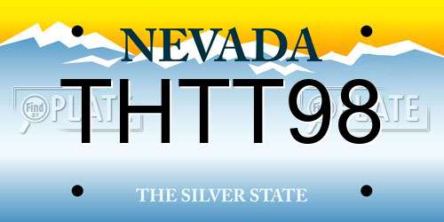 THTT98 Nevada License Plate