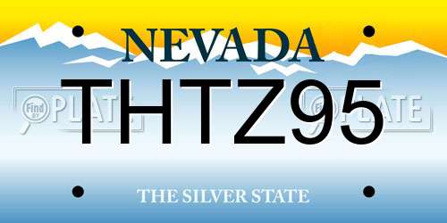THTZ95 Nevada License Plate
