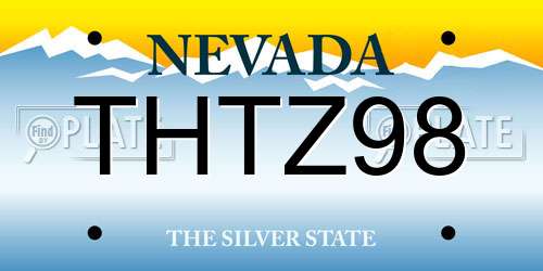 THTZ98 Nevada License Plate
