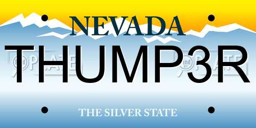 THUMP3R Nevada License Plate