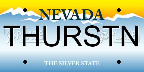 THURSTN Nevada License Plate