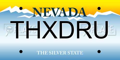 THXDRU Nevada License Plate