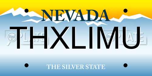 THXLIMU Nevada License Plate