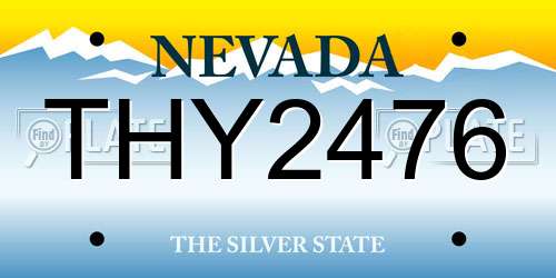 THY2476 Nevada License Plate