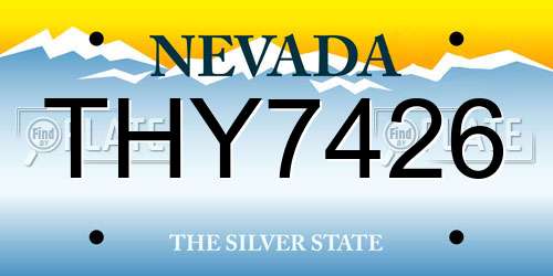 THY7426 Nevada License Plate