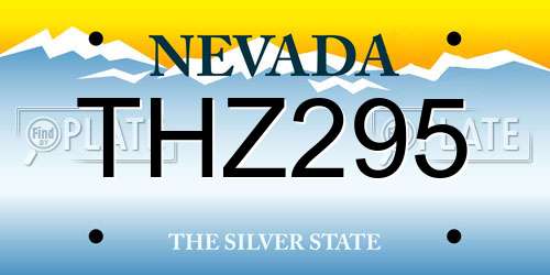 THZ295 Nevada License Plate