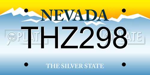 THZ298 Nevada License Plate