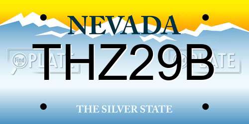 THZ29B Nevada License Plate
