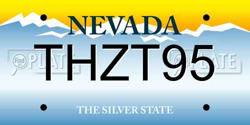 THZT95 Nevada License Plate